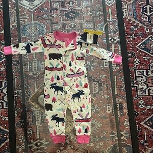 Kids One Piece Pajama - Pink and White